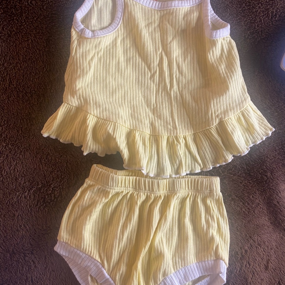 Yellow Ribbed Baby Outfit